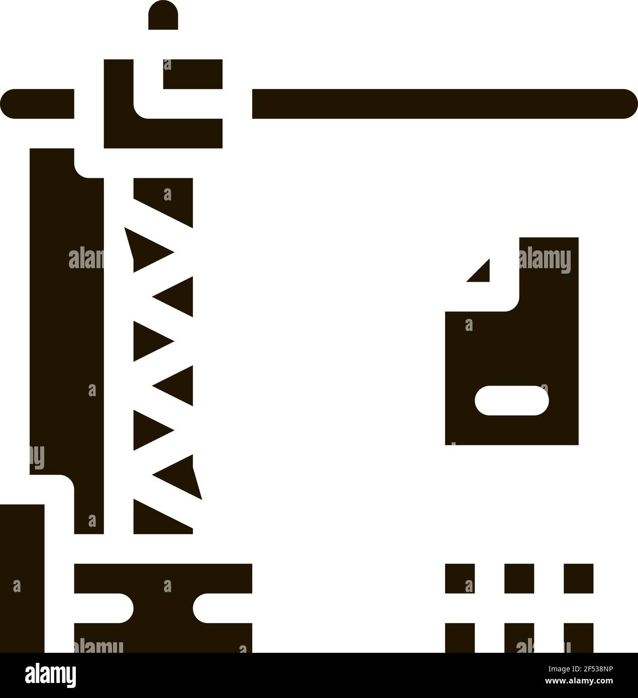 Icona della gru da costruzione Illustrazione di Vector Glyph Illustrazione Vettoriale