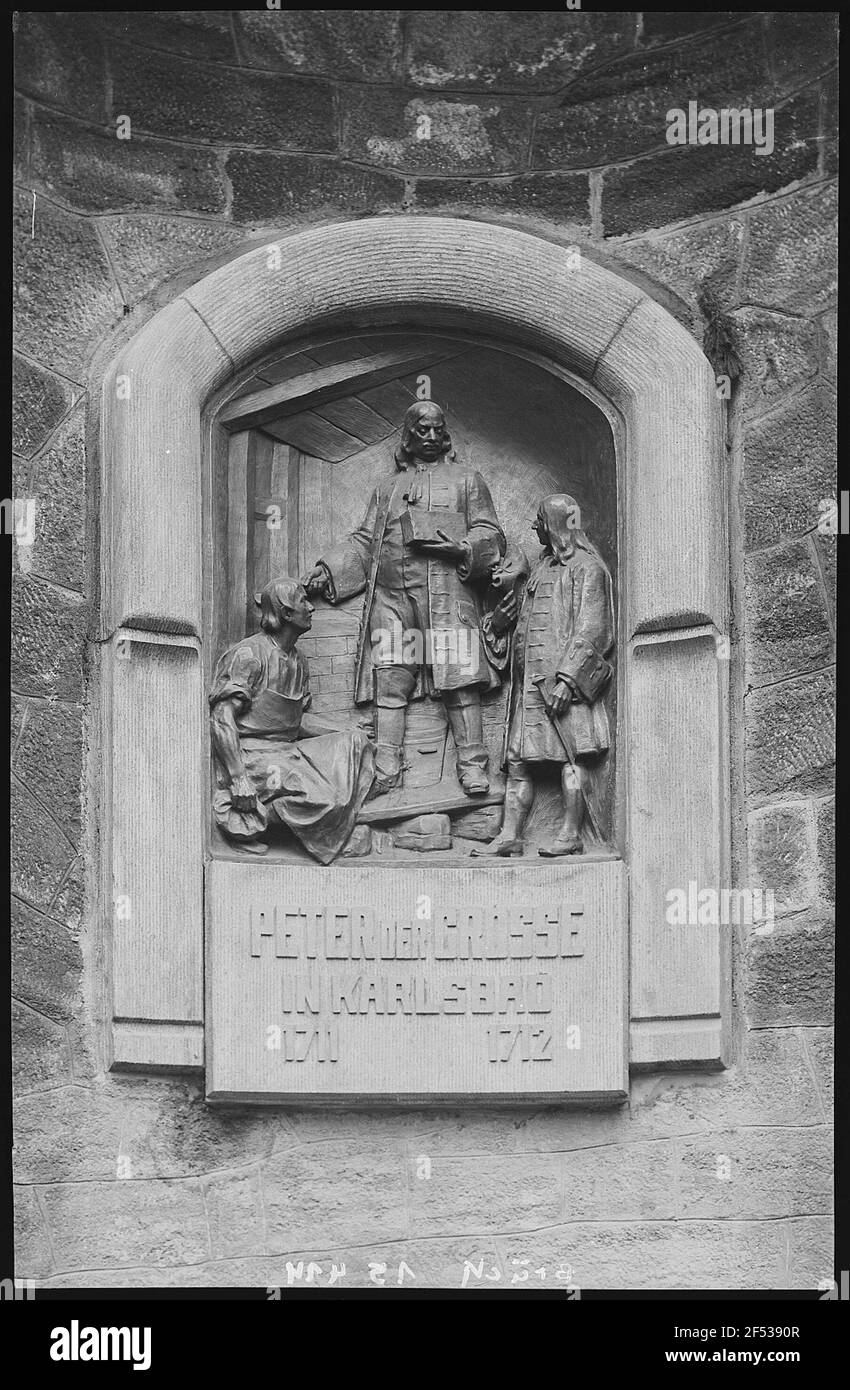 Carlsbad. Rilievo 'Pietro il grande a Karlsbad 1711/1712 Foto Stock