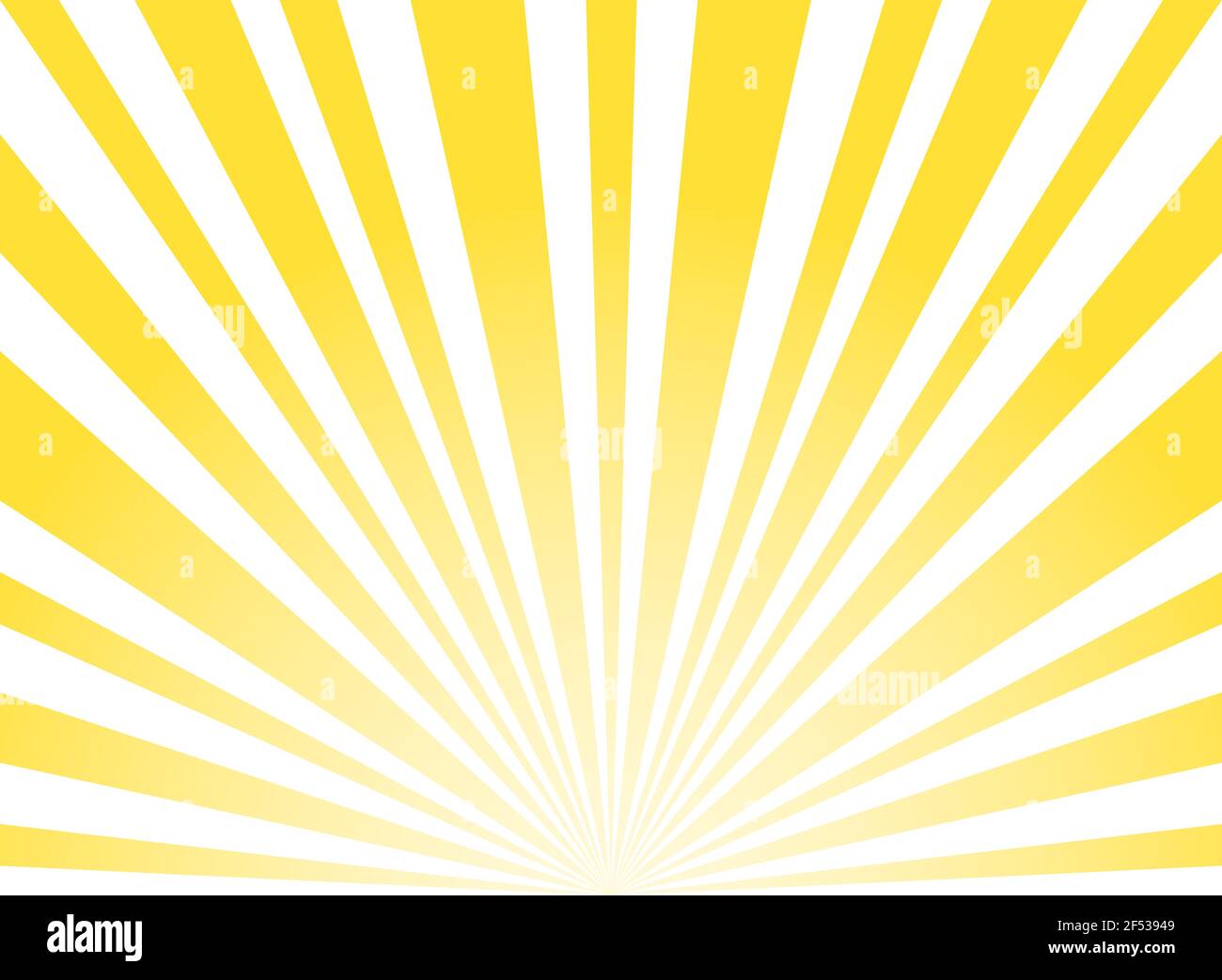 Luce del sole astratta ampio sfondo. Sfondo orizzontale a raffica di colore giallo e bianco. Illustrazione vettoriale. Fascio di sole raggio Sunburst pattern sfondo. Illustrazione Vettoriale