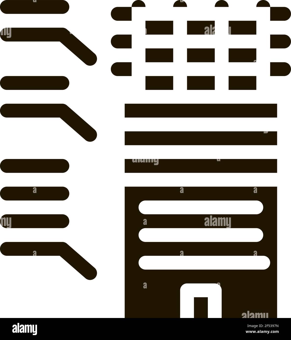 Analisi delle funzioni di parti di edifici residenziali Icon Vector Illustrazione glifo Illustrazione Vettoriale