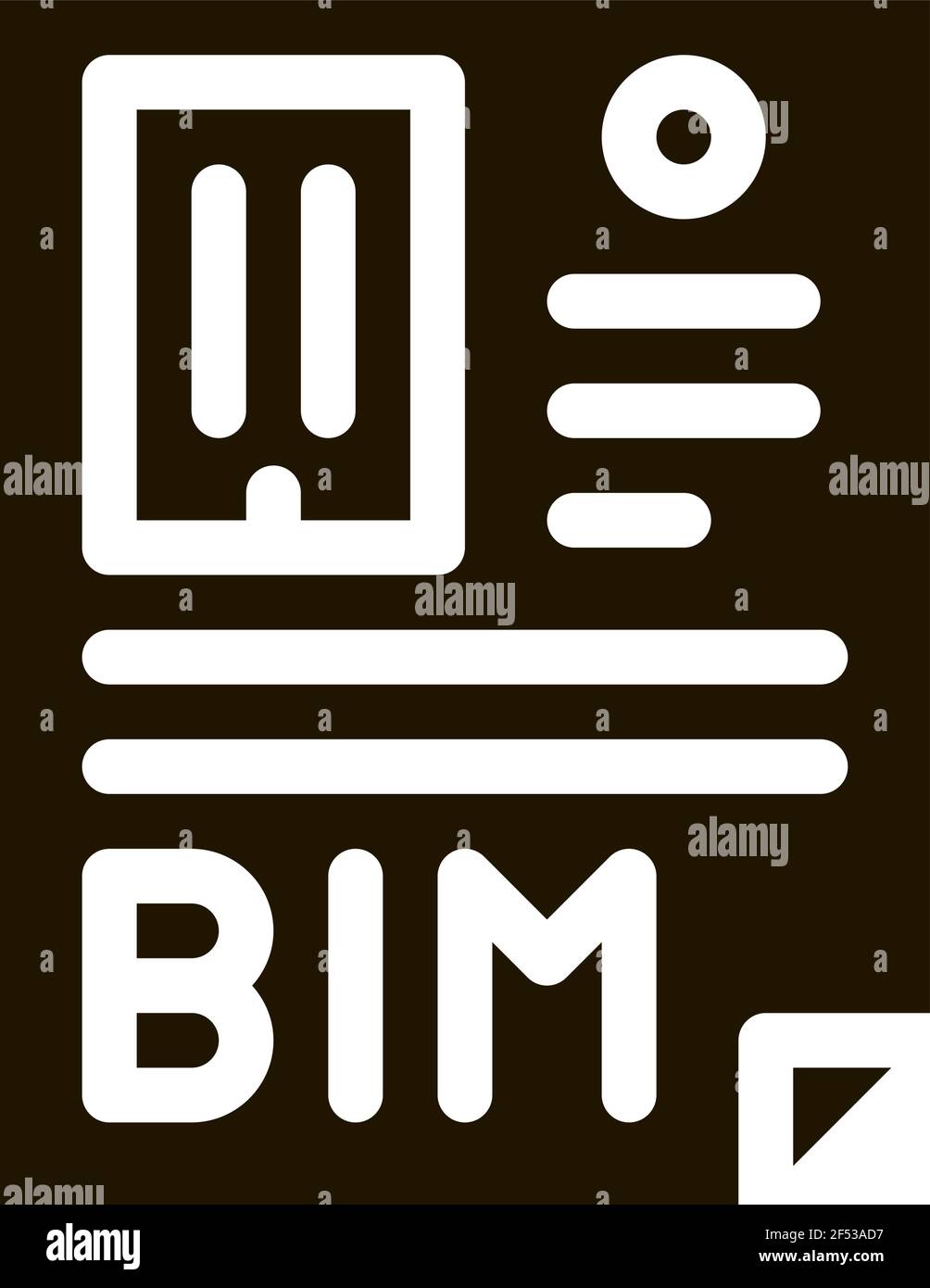 Report sull'icona di modellazione delle informazioni di costruzione Vector Glyph Illustration Illustrazione Vettoriale