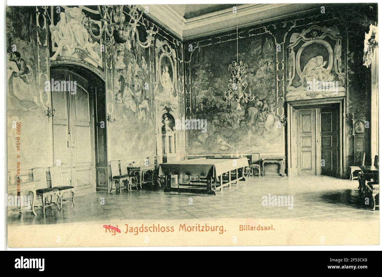 Blocco da caccia Biliardsaal Moritzburg. Blocco di caccia. Biliardo Foto Stock