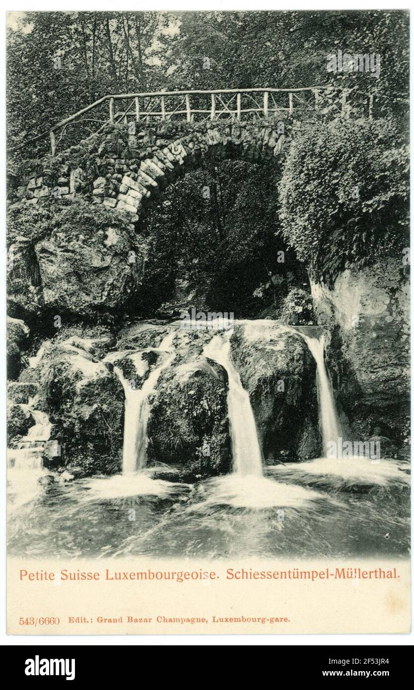 Oggetti da tiro - Müllerthal Lussemburgo. Tiro merci - Müllerthal Foto Stock