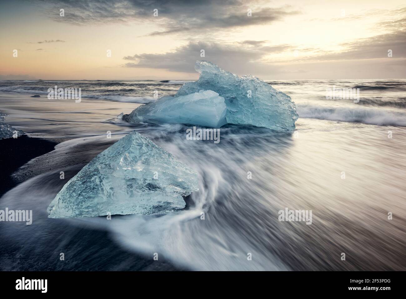 Geografia / viaggio, Islanda, laguna glaciale, ghiaccio glaciale, Skaftadell, Inverno, informazioni-aggiuntive-diritti-di-liquidazione-non-disponibili Foto Stock