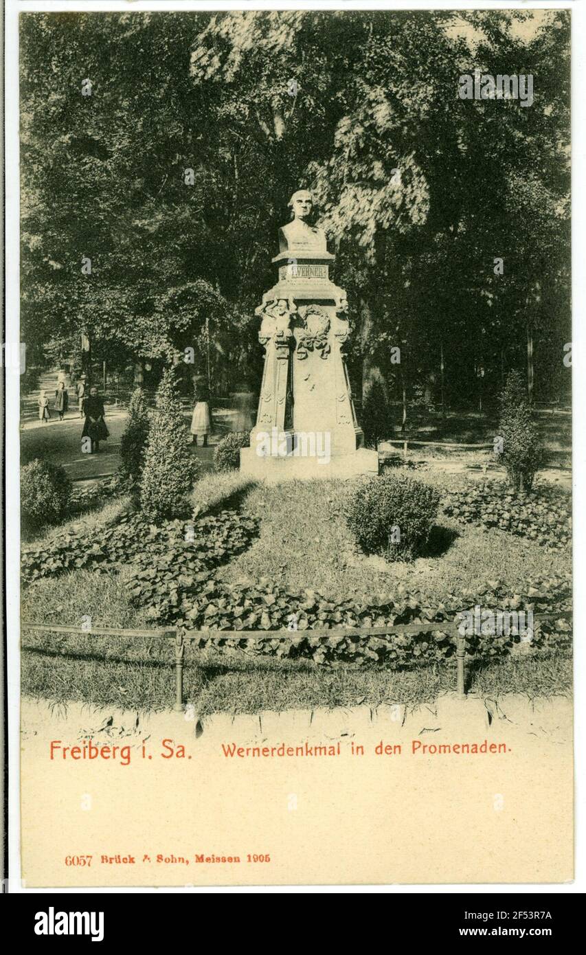 Wernerdenkmal nelle Promenades Freiberg. Wernerdenkmal nelle Promenades Foto Stock