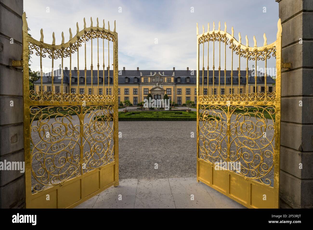 Geografia / viaggio, Germania, bassa Sassonia, Hannover, porta e fontana di Nettuno nel parterre orangerie dei giardini di Herrenhausen, proprietà di rilascio Foto Stock