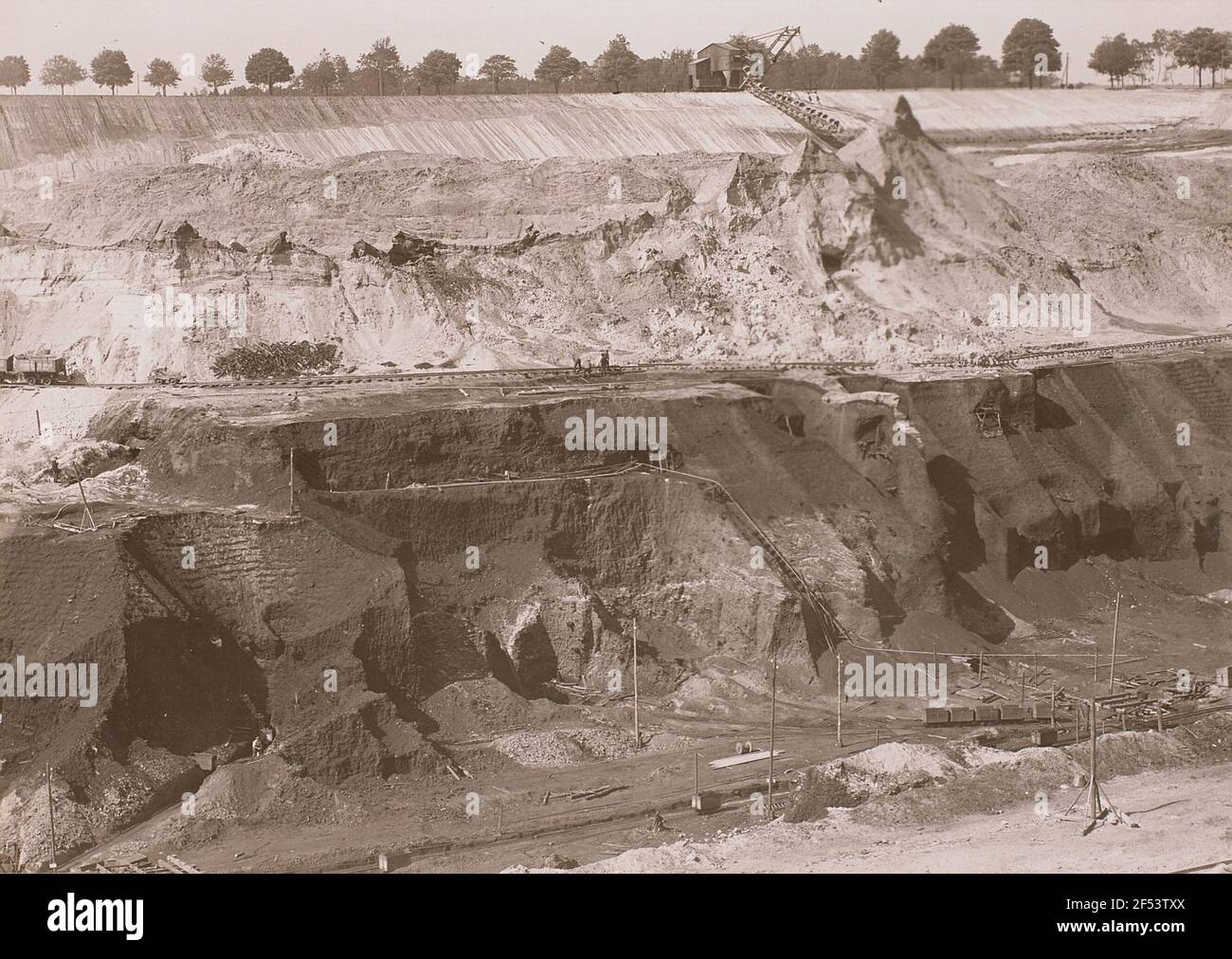 Lignite, territorio lusaziano, pit wall Foto Stock