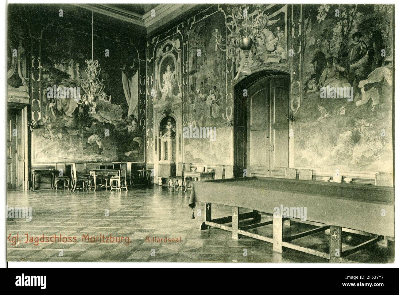 Blocco da caccia Biliardsaal Moritzburg. Blocco di caccia. Biliardo Foto Stock