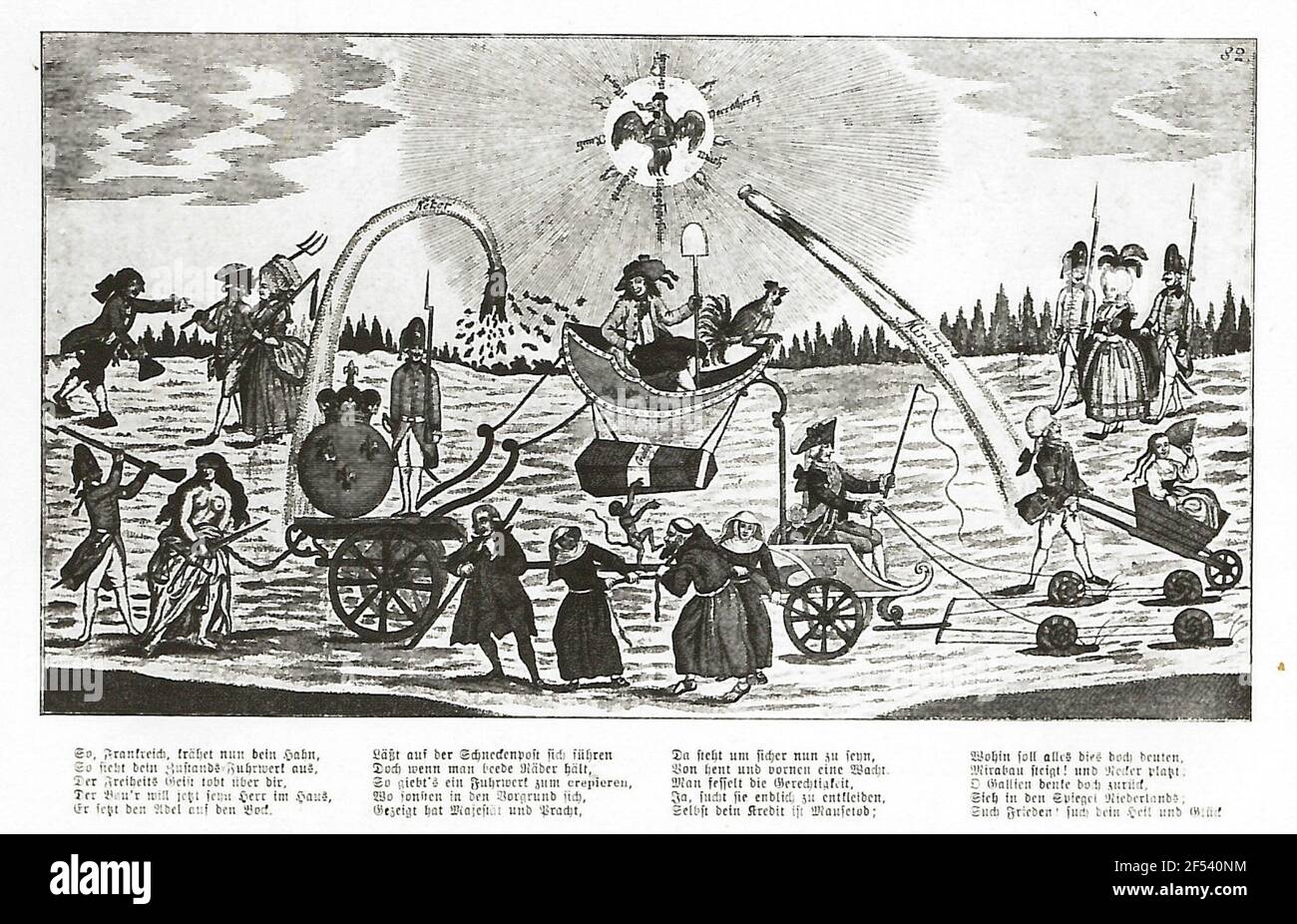 Cartone sulla rivoluzione francese 1789. Cuciture tedesche contemporanee Foto Stock