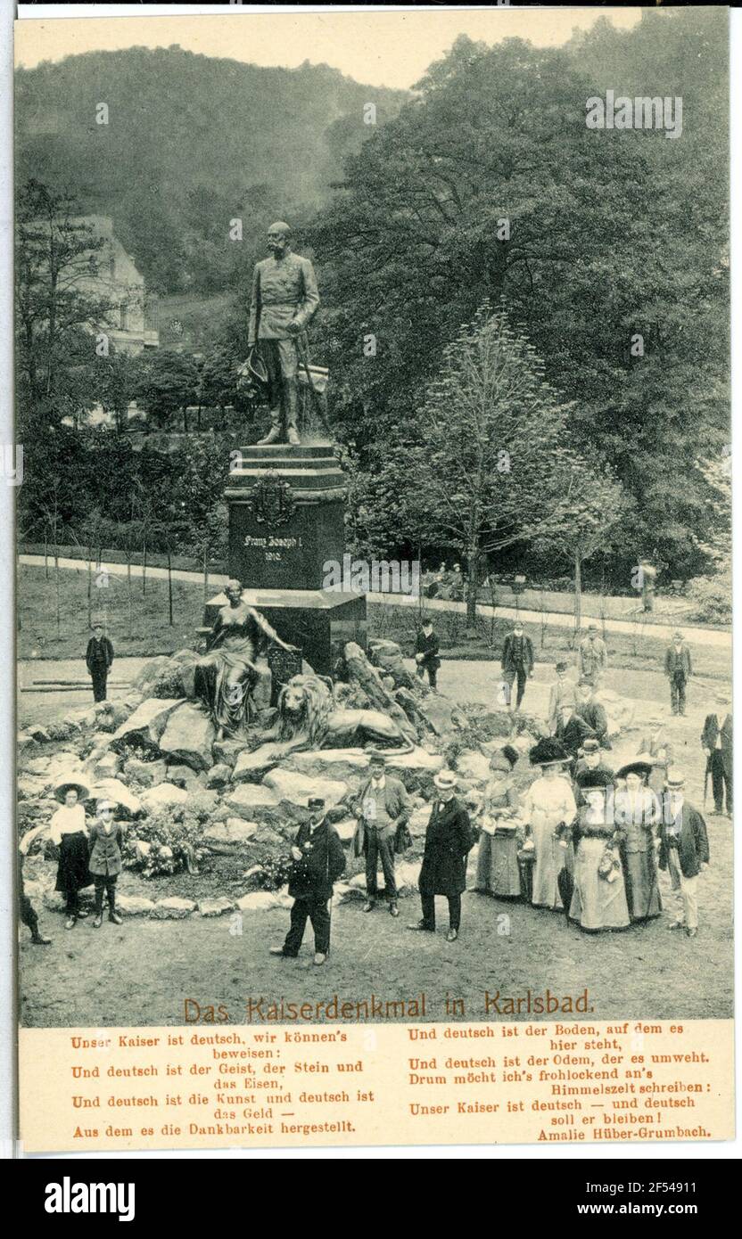 Kaiser Josef - Memorial Carlsbad. Monumento Kaiser-Franz-Josef (1910) Foto Stock