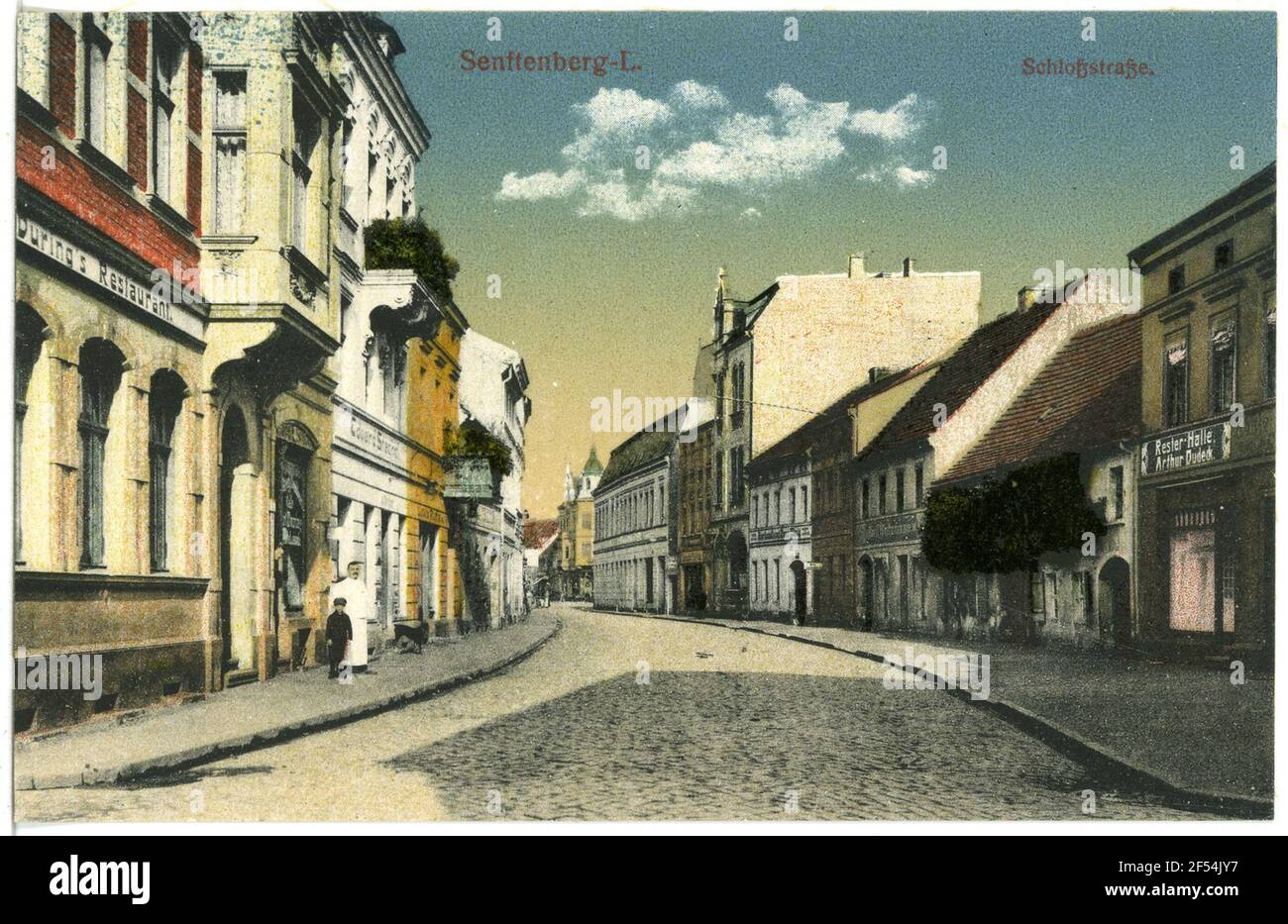 Schloßstraße Senftenberg. Strada del castello Foto Stock