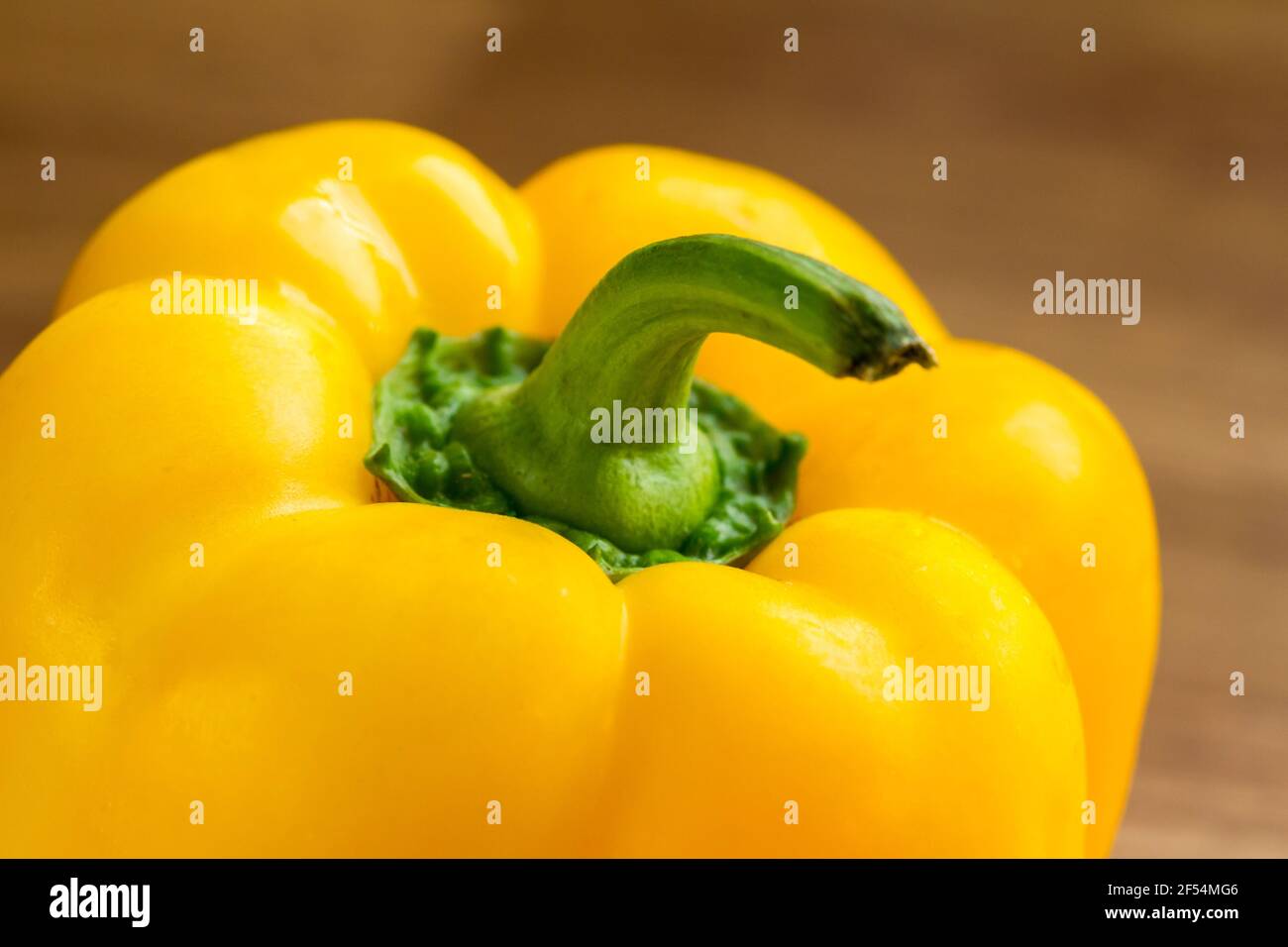 Closeup macro di un pepe giallo Foto Stock