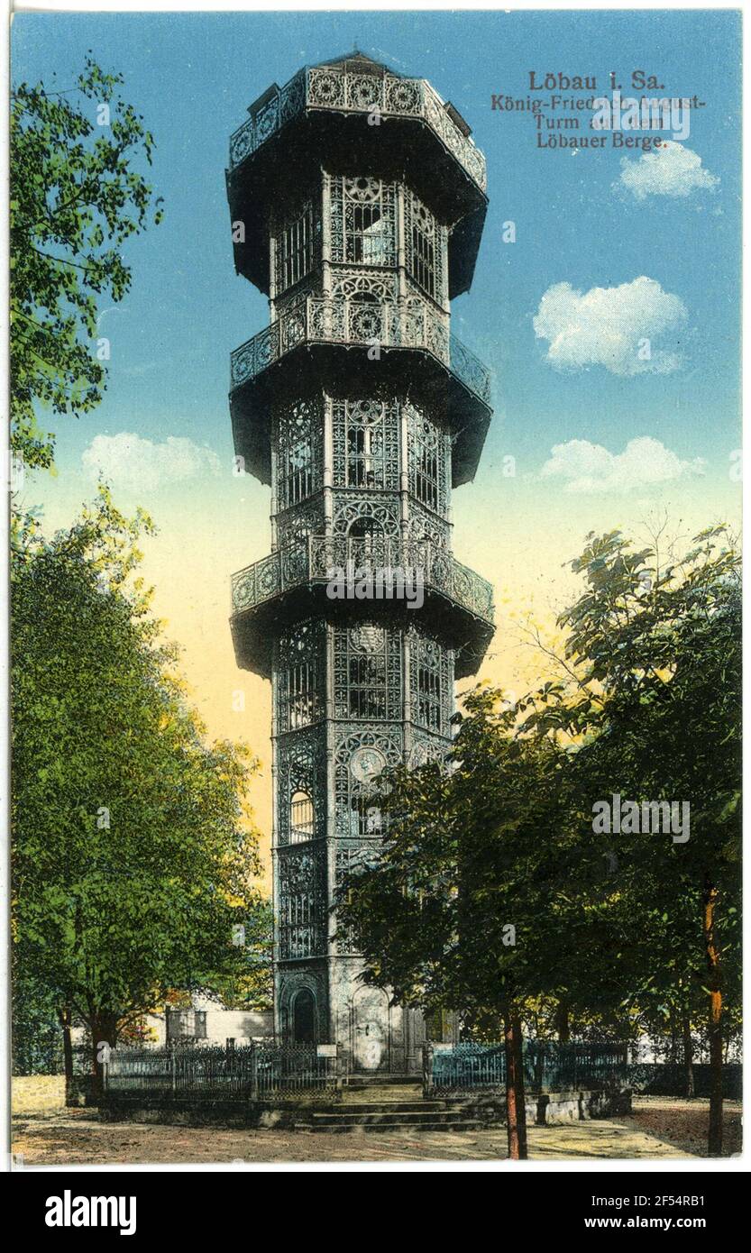 Re - Friedrich-August-Turm Löbau. Re - Friedrich - Agosto - Torre Foto Stock