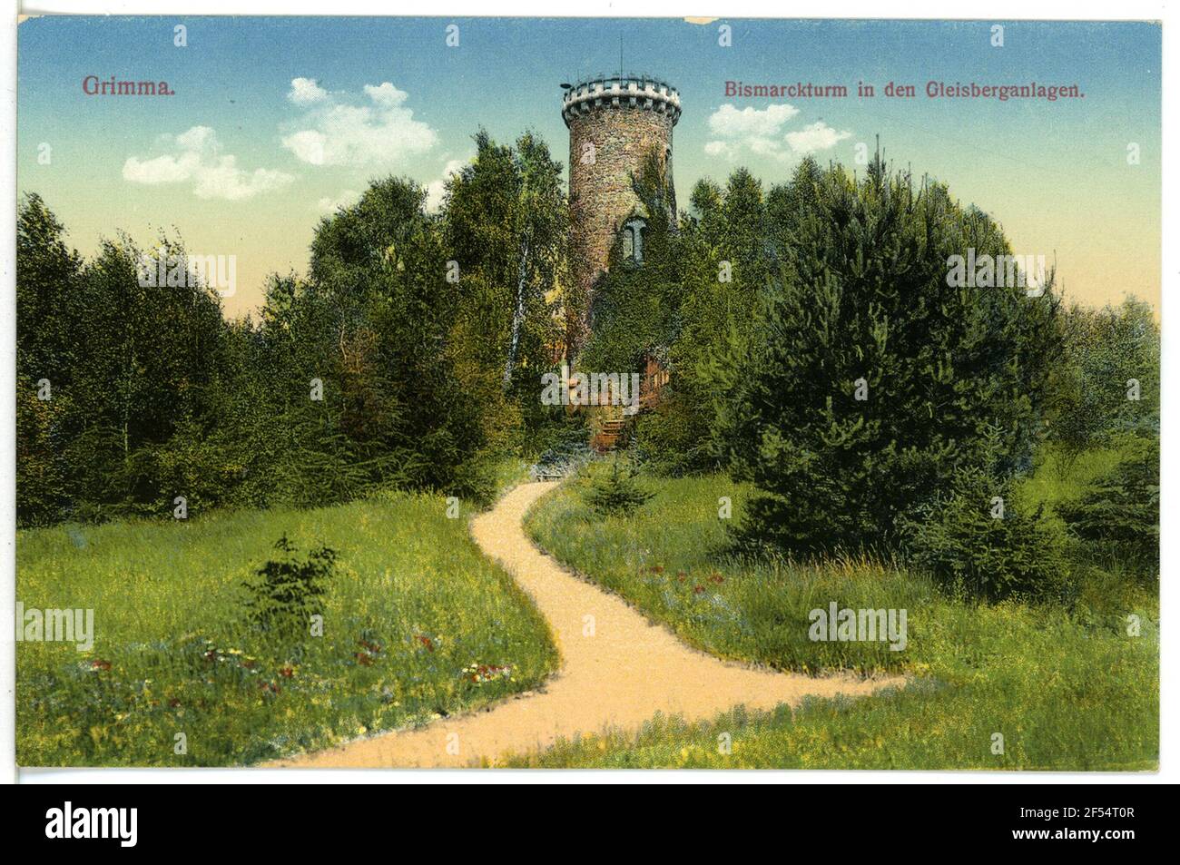 Bismarckturm in pista montagne Grimma. Bismarckturm in pista montagne Foto Stock
