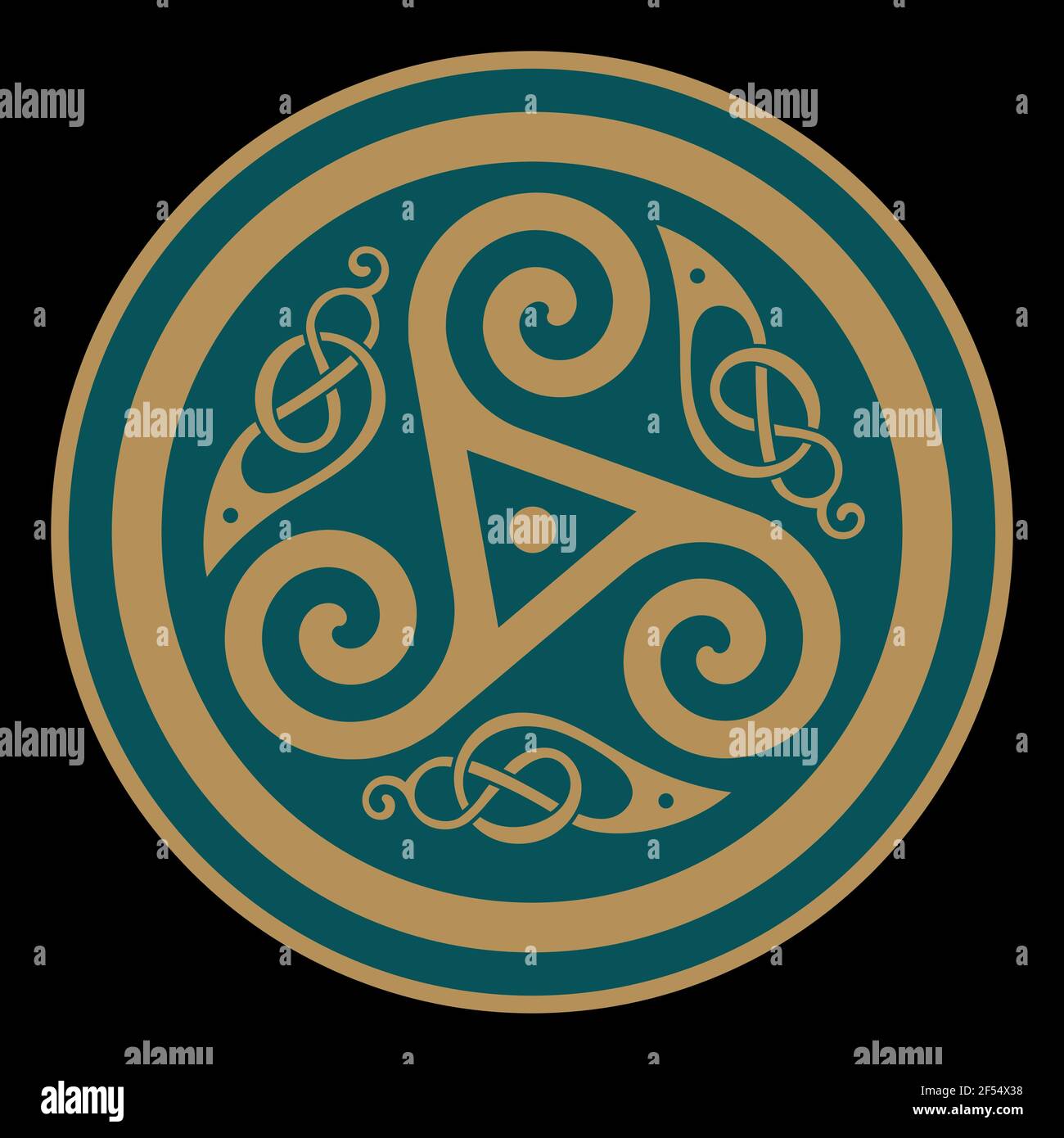 Viking, design celtico. Antichi ornamenti celtici scandinavi d'epoca Illustrazione Vettoriale