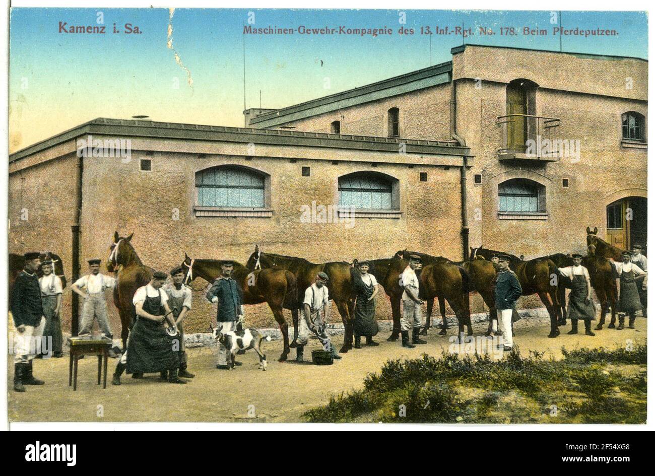 13. Reggimento di fanteria n° 178 - nel collo del cavallo Kamenz. 13.inf.-Rgt.nr.178, a cavallo Foto Stock