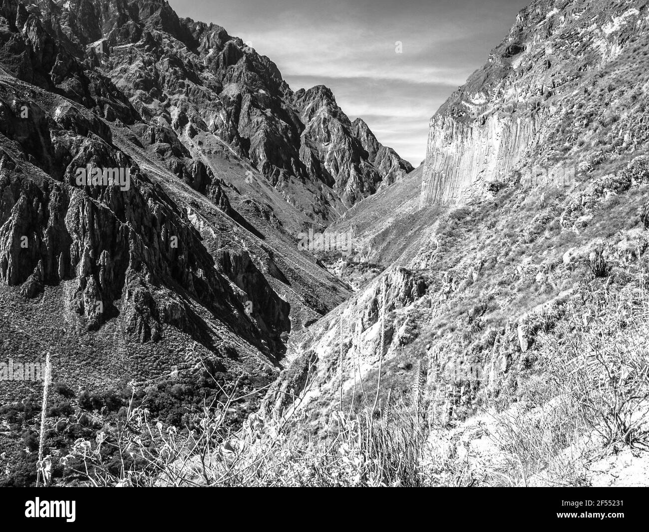Le parti più profonde del Canyon del Colca in Perù Foto Stock
