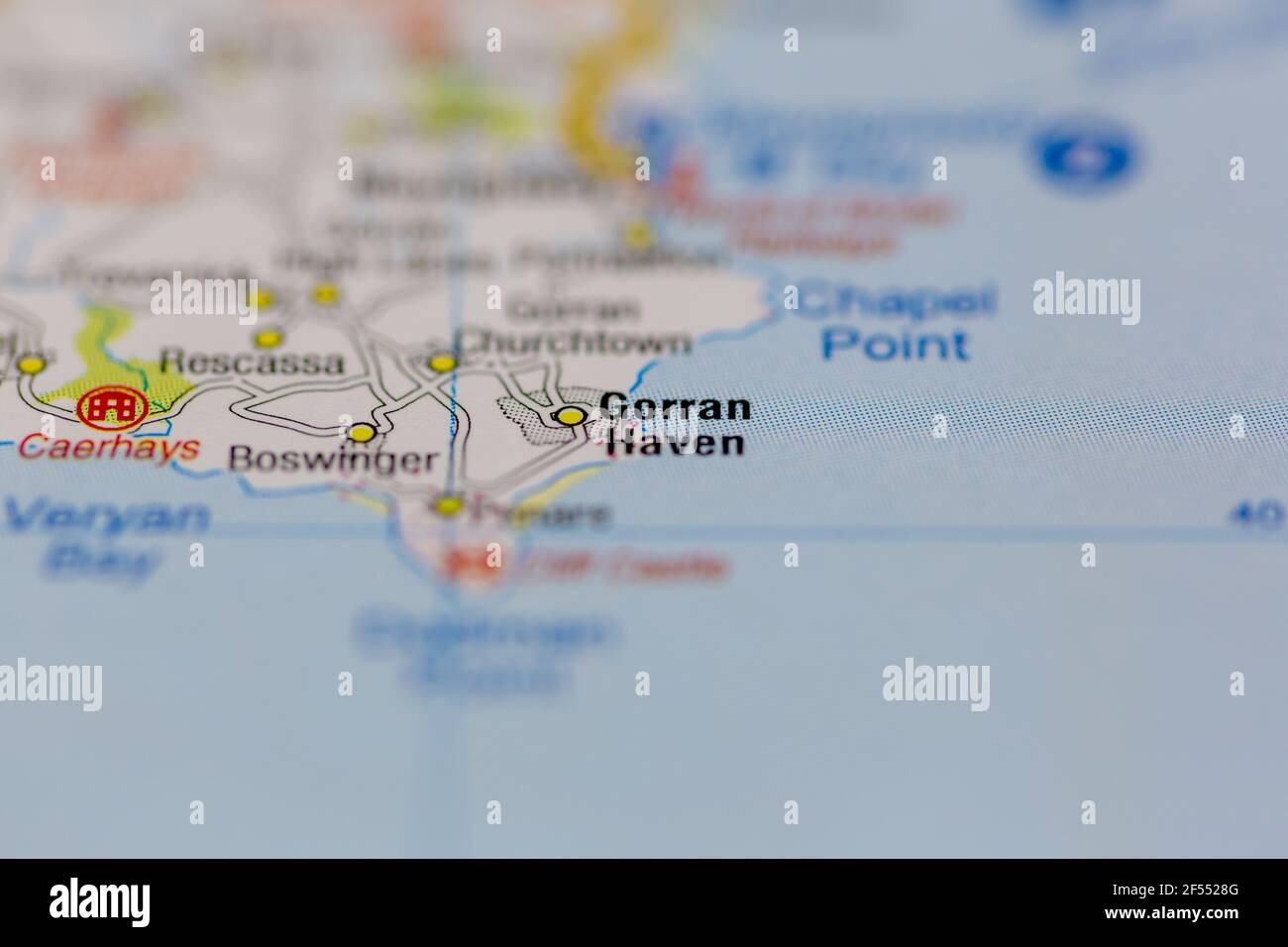 Gorran Haven mostrato su una mappa geografica o su una mappa stradale Foto Stock