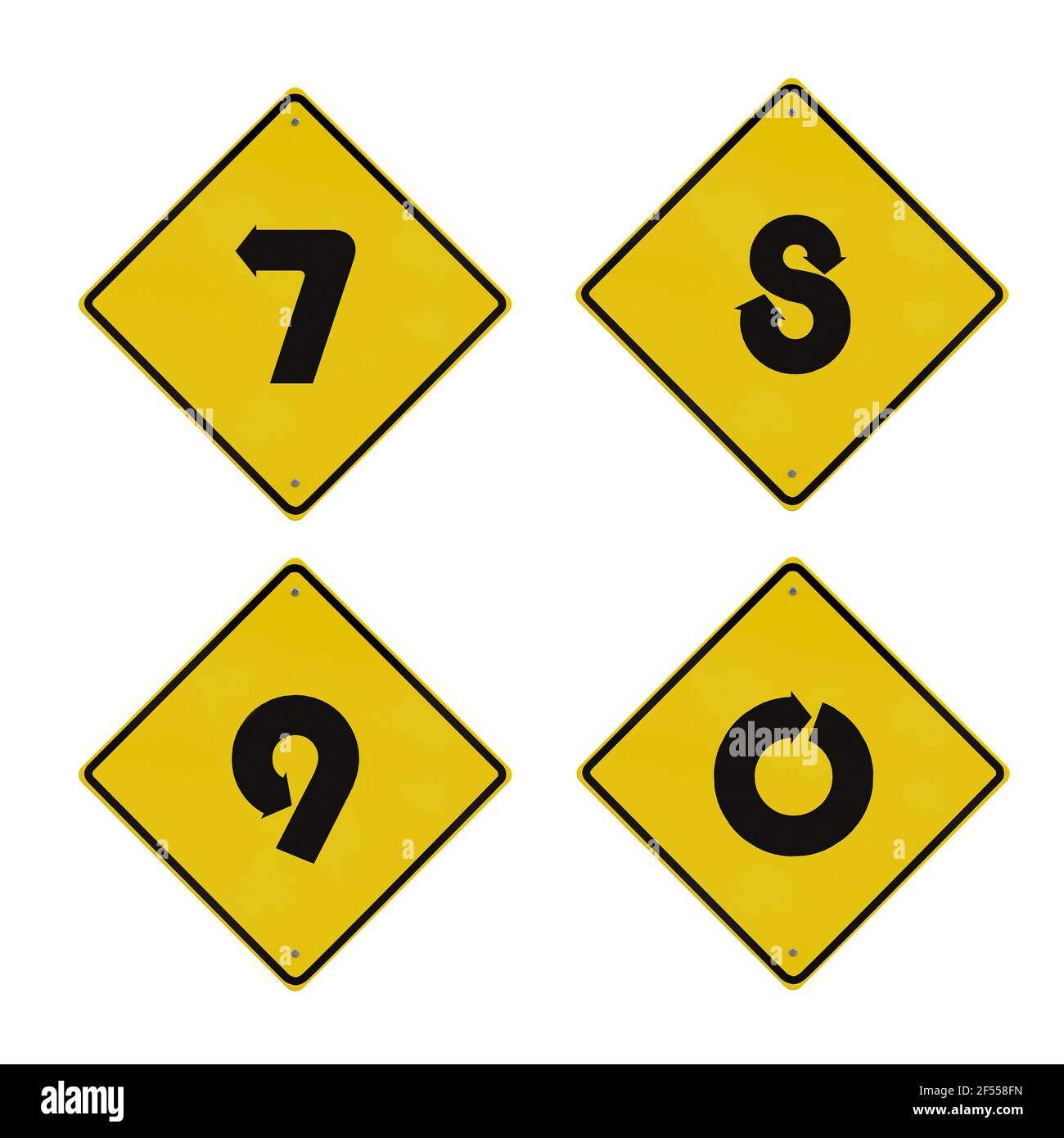 Rappresentazione 3D dell'alfabeto dei segnali stradali di avvertimento - cifre 7-0 Foto Stock