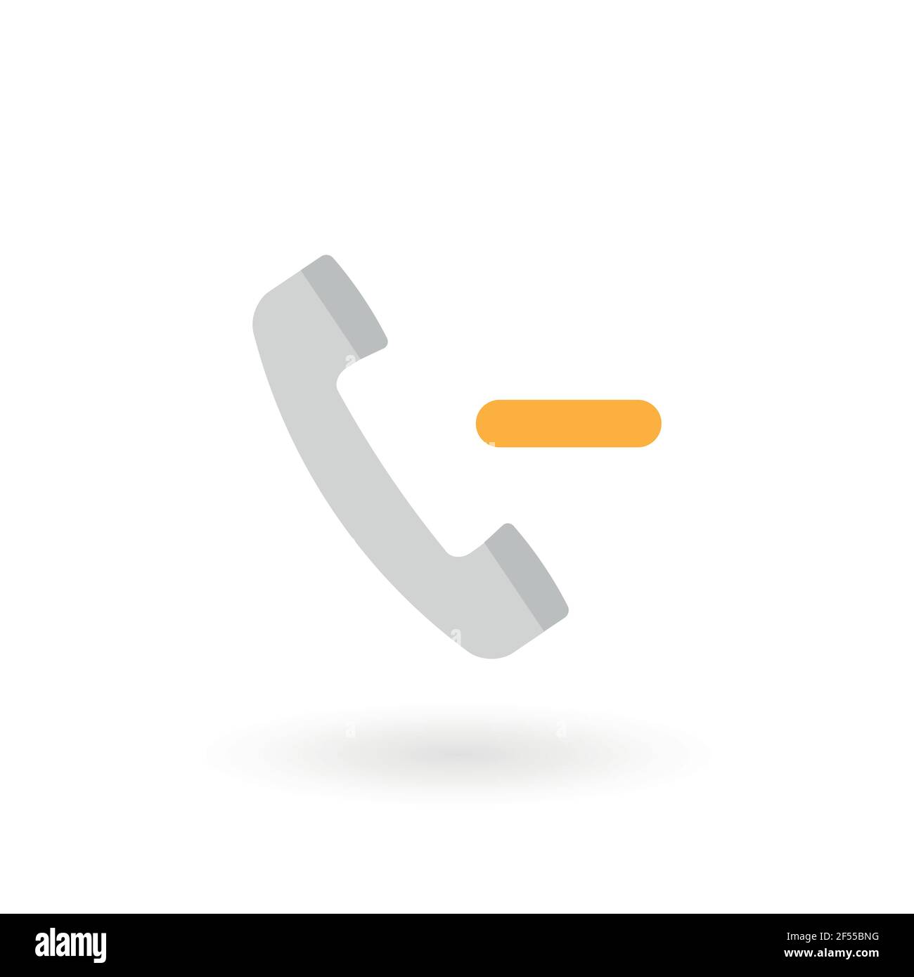 Icona ricevitore telefono retro isolata. Simbolo del ricevitore. Segno negativo. Illustrazione vettoriale, design piatto Illustrazione Vettoriale