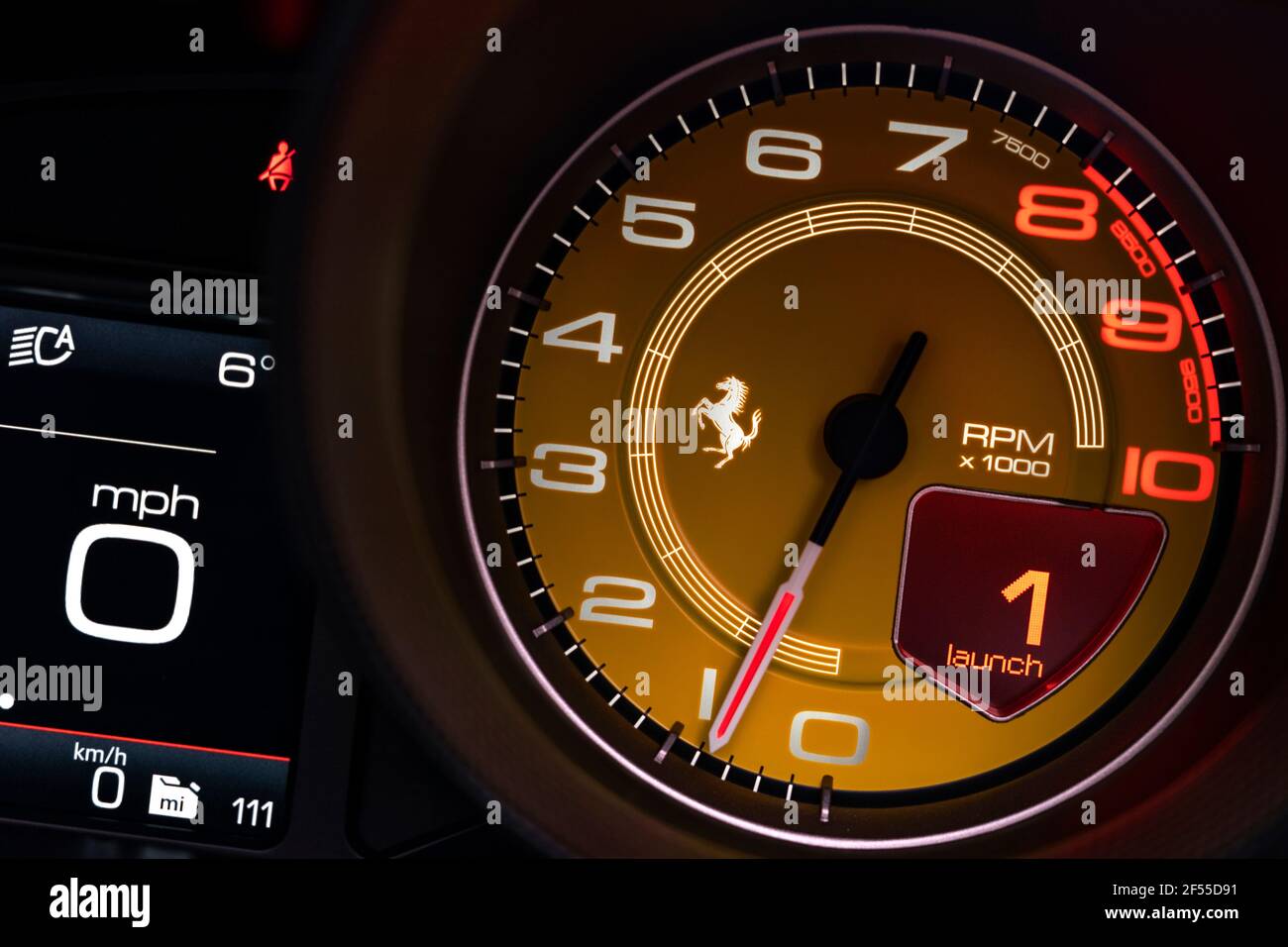 Dettagli interni di Sports Car Foto Stock