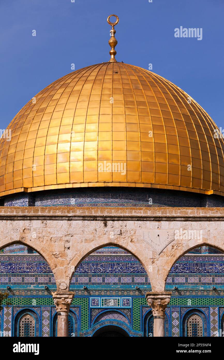 Israele, Gerusalemme, la cupola della moschea di roccia Foto Stock