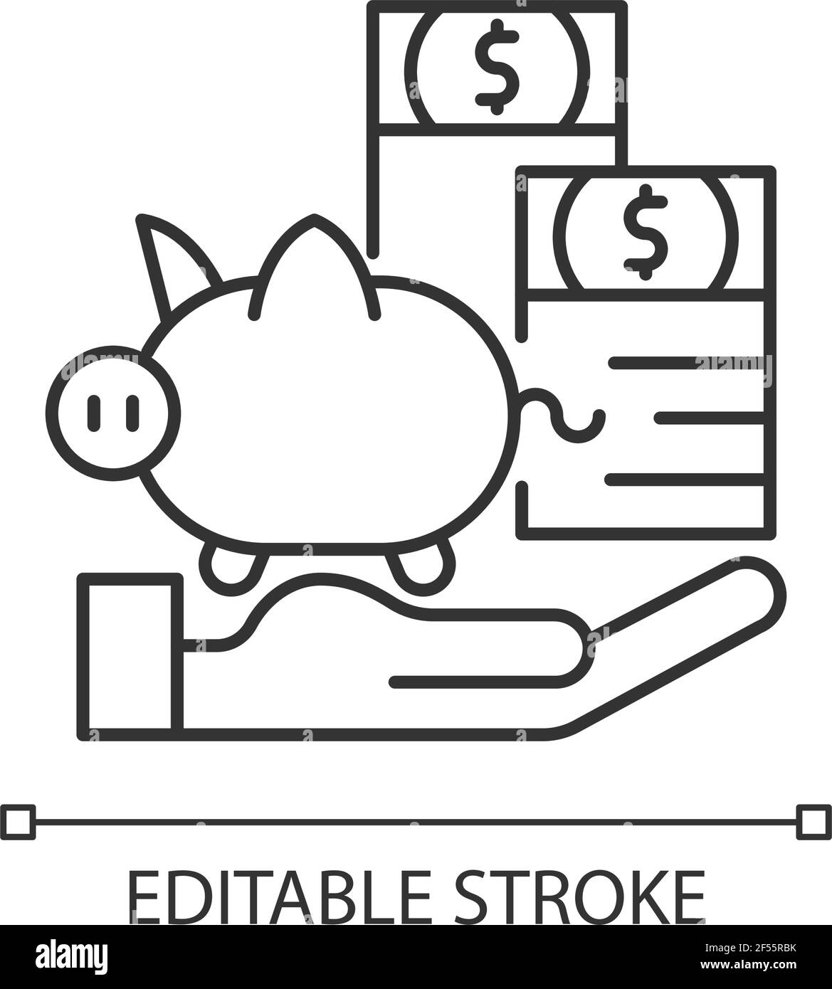 Icona lineare dell'assicurazione di protezione dei pagamenti Illustrazione Vettoriale