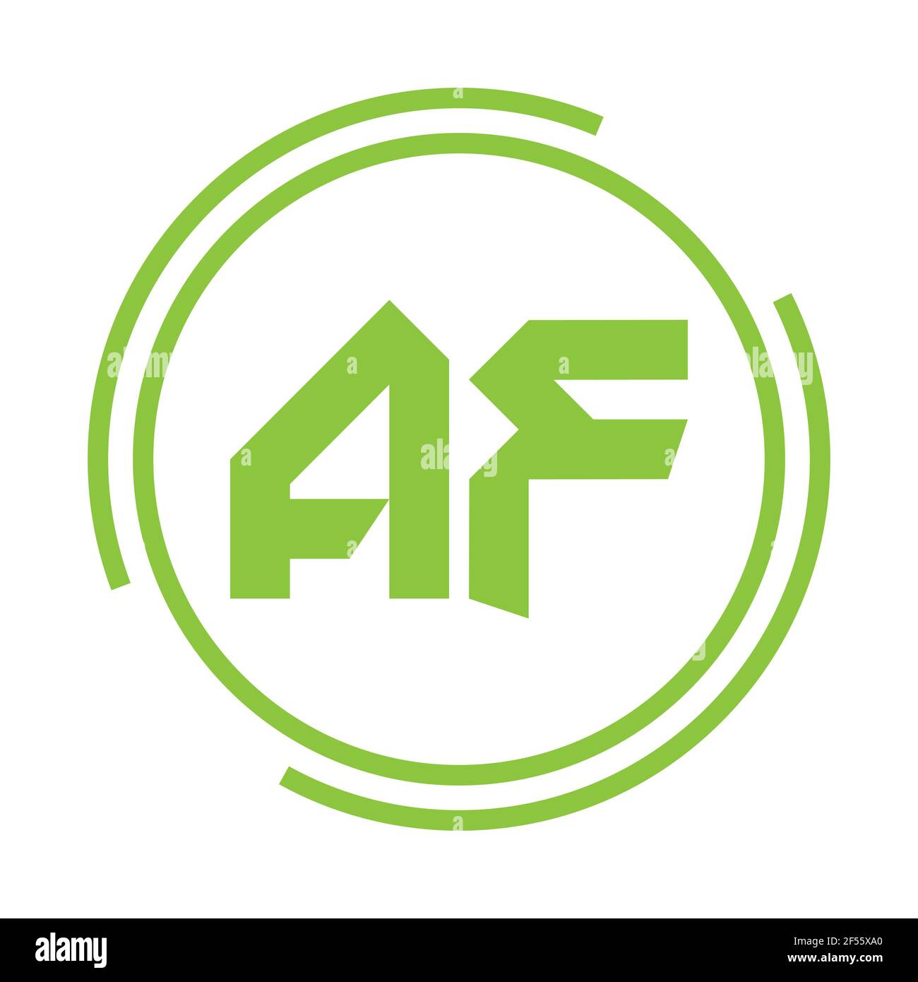 Modello di illustrazione vettoriale per il design del logo AF. Icona del monogramma delle lettere F creativa. Foto Stock