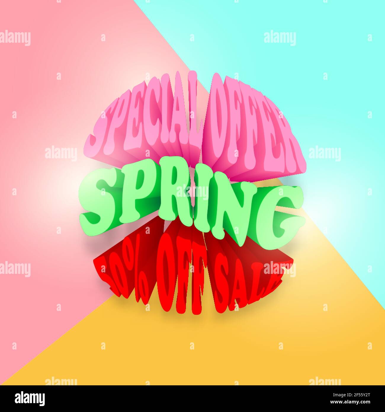 Offerta speciale banner vendita grande. Illustrazione vettoriale. Offerta primaverile Illustrazione Vettoriale