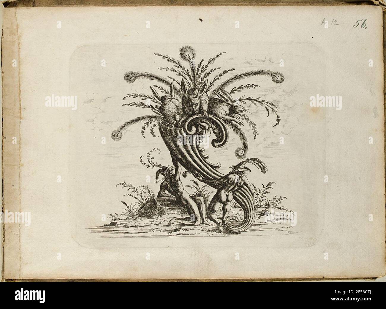 Füllhorn, tratto dal 'libro Neuw Grottensken'. . Foto Stock