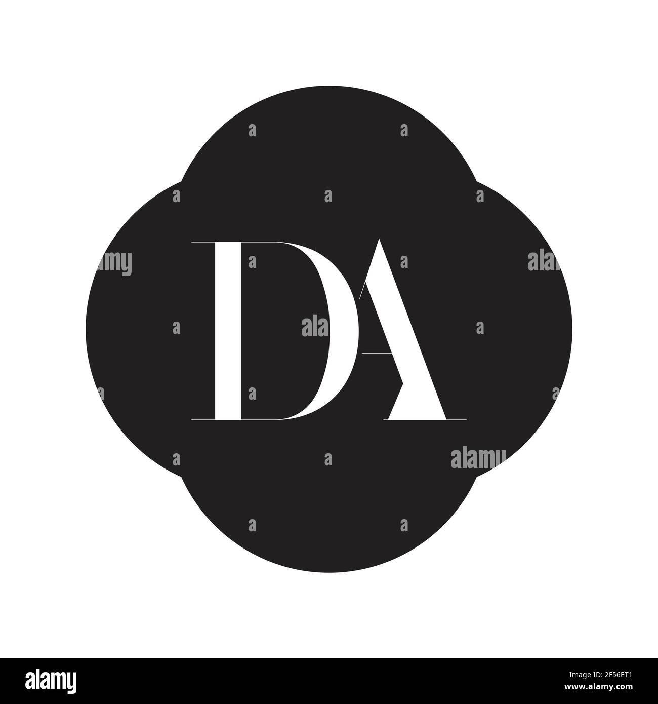 Modello vettoriale iniziale del design del logo da della lettera monogramma. Logo DA Letter Foto Stock