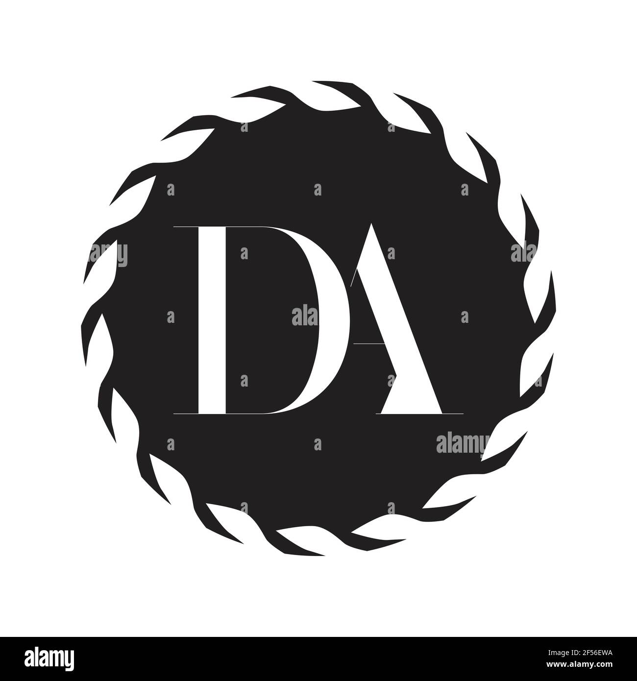 Modello vettoriale iniziale del design del logo da della lettera monogramma. Logo DA Letter Foto Stock