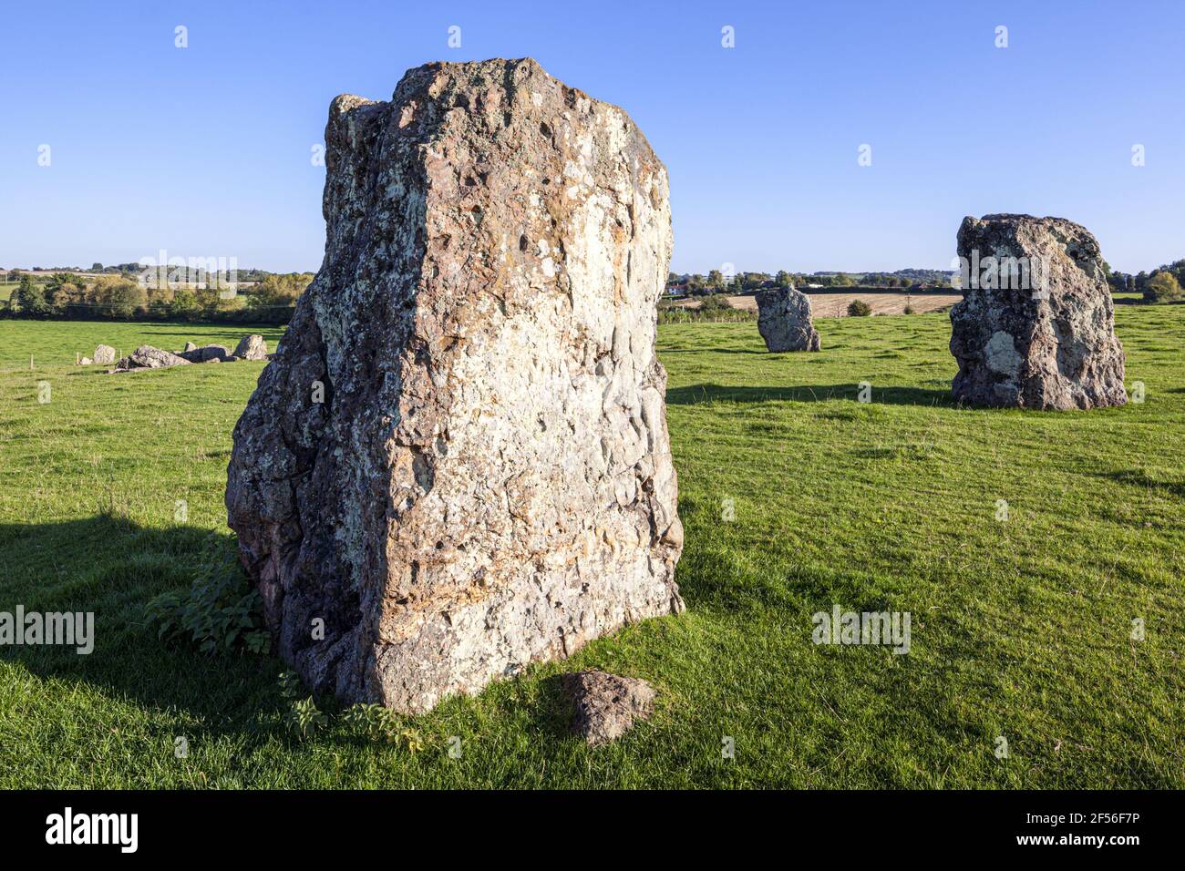 Stanton Drew Stone Circle (la seconda più grande cerchio di pietra in Gran Bretagna) risalente 3000-2000BC vicino a Stanton Drew, Somerset REGNO UNITO Foto Stock