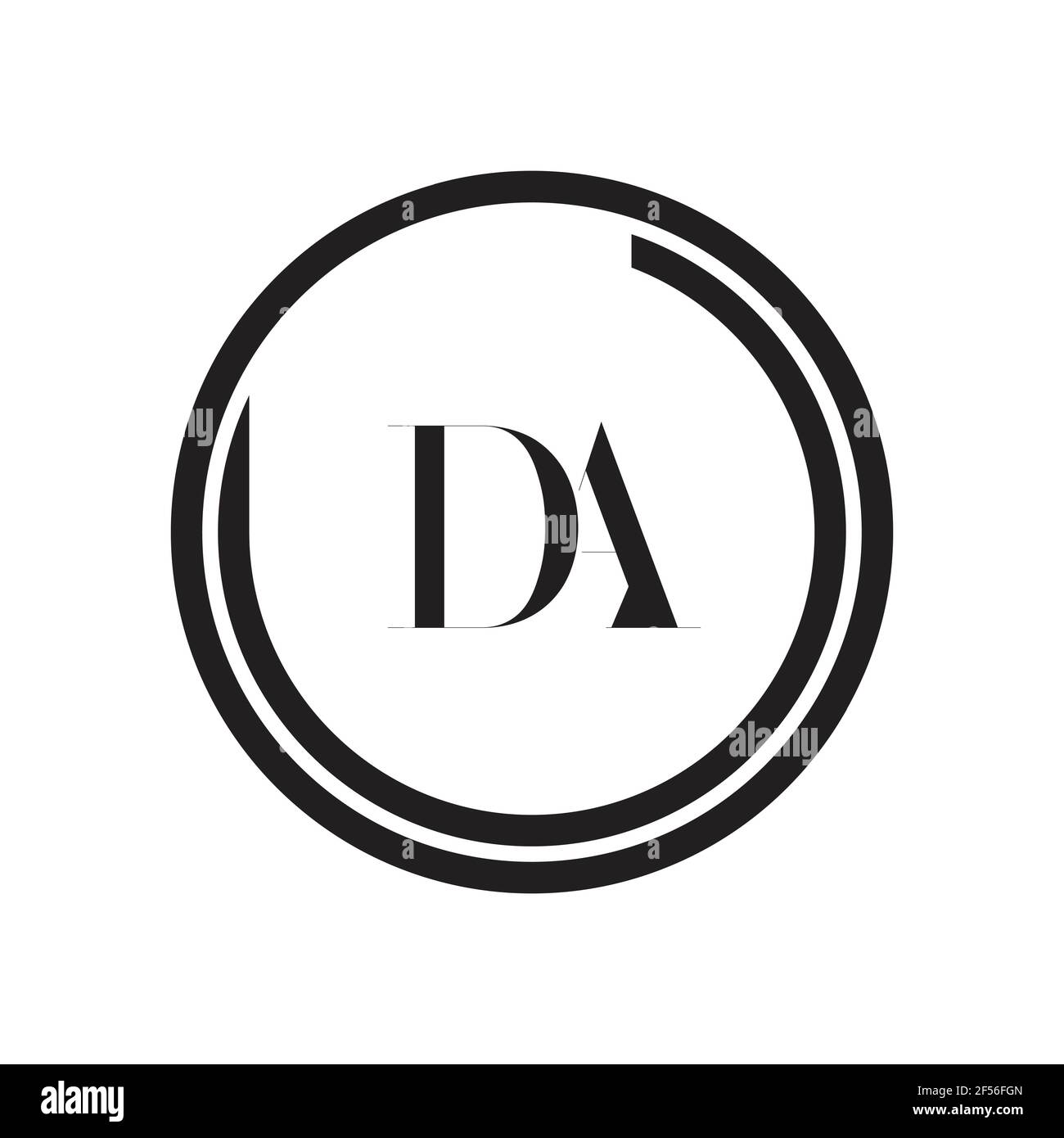 Initial ad da monogramma moderno ed elegante design del logo, Professional Letters Vector Icon Logo su sfondo. Foto Stock