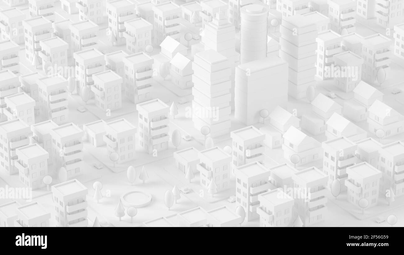 Rappresentazione tridimensionale del diorama della città colorata Foto Stock