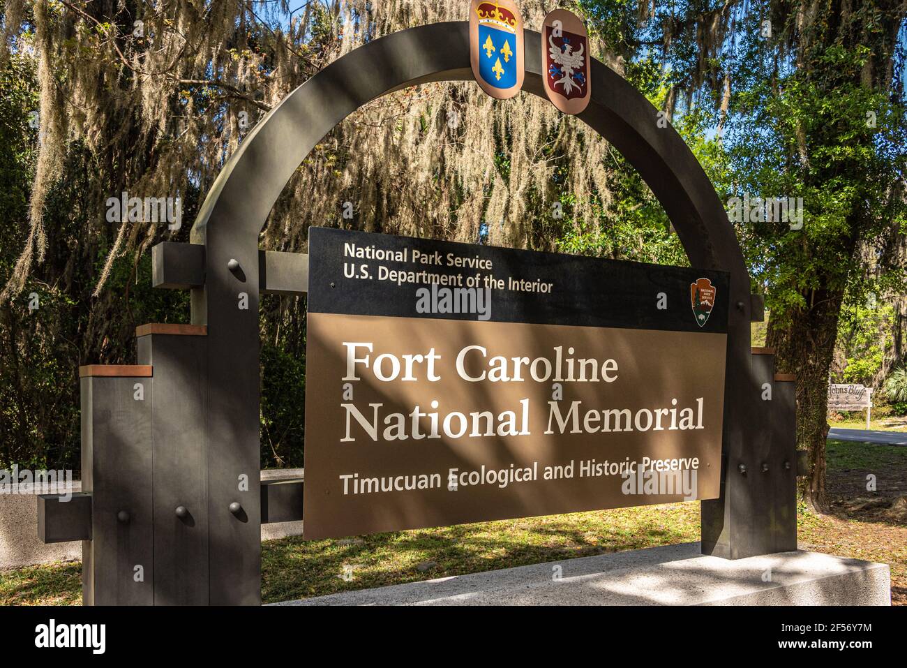 Monumento nazionale di Fort Caroline presso la riserva storica ed ecologica di Timucuan lungo il fiume St. Johns a Jacksonville, Florida. (STATI UNITI) Foto Stock