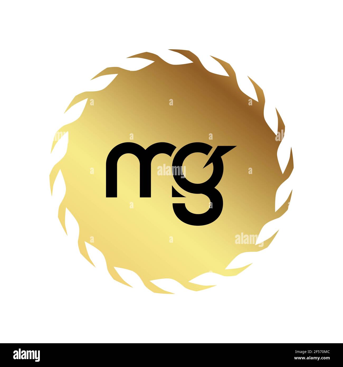 DESIGN con logo MG Letter. Icona del logo MG con lettere iniziali. Lettera astratta MG M G modello minimo di disegno del logo. M G Letter design vettoriale con colori neri. Foto Stock