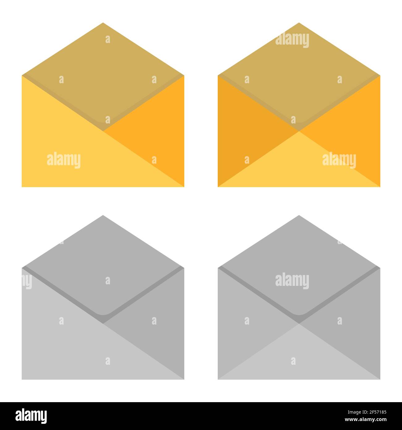 Set di buste di carta in diversi formati isolate su sfondo bianco. Formato busta piatto. Eps10 vettorie10 Illustrazione Vettoriale