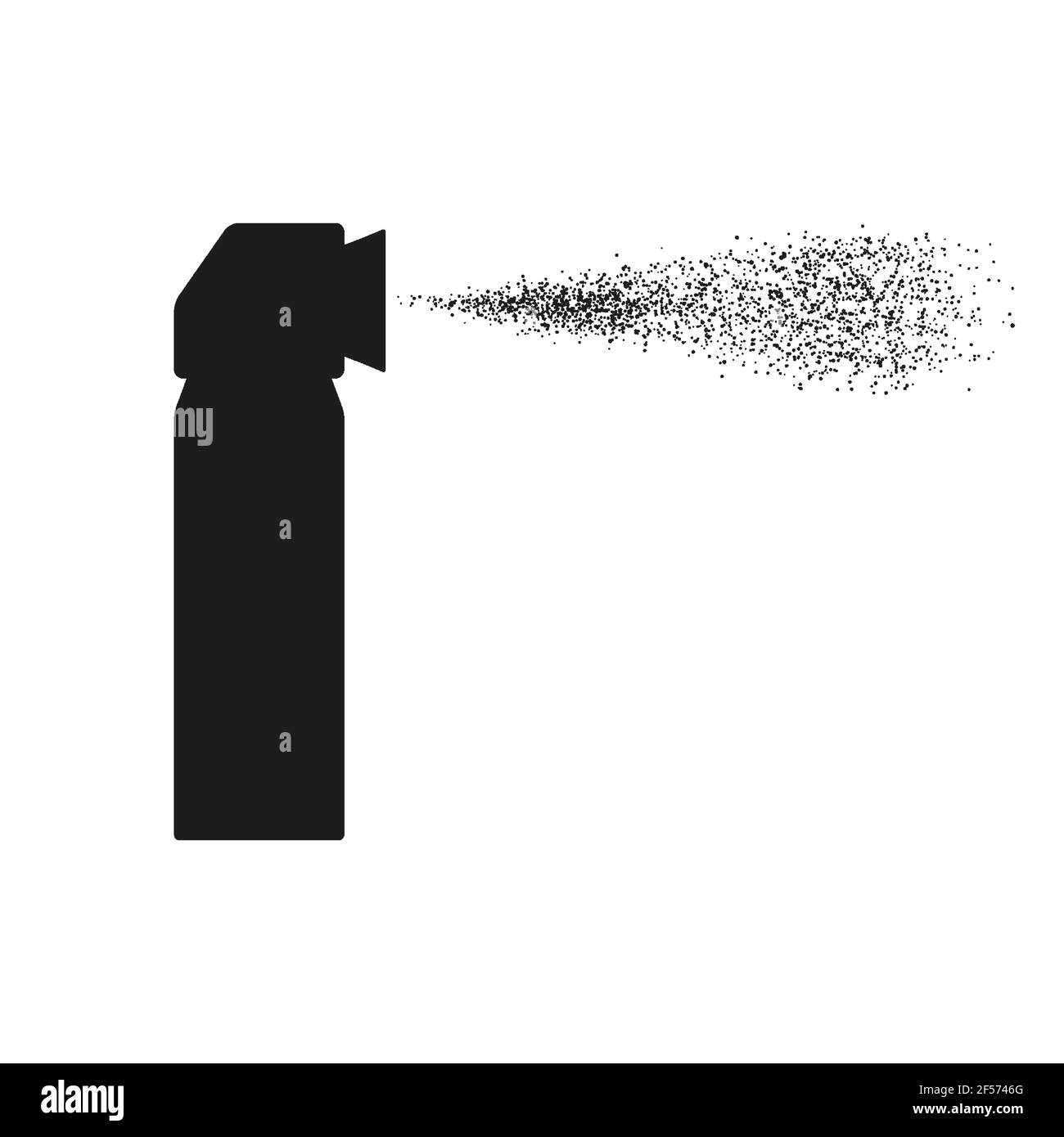 Icona della silhouette della lattina con spray al pepe. Gas OC. Aerosol di autodifesa Capsicum.. Illustrazione vettoriale isolata in bianco. Illustrazione Vettoriale