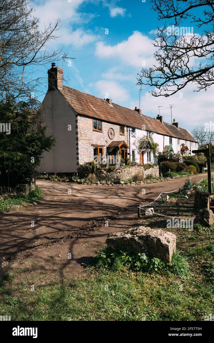 Riverside Cottages a Hanham, Bristol vicino al fiume Avon (Mar 2021) Foto Stock