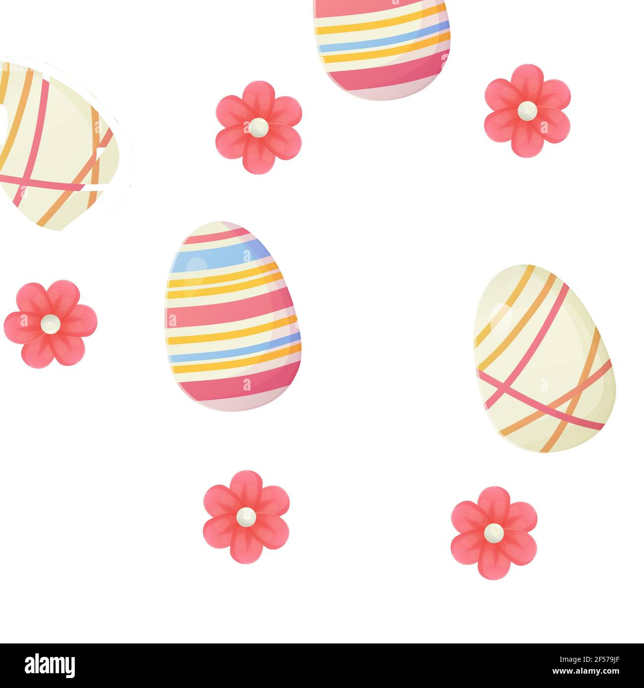 Uovo di Pasqua dipinto con strisce. Può essere utilizzato come elemento di caccia pasquale per banner Web, poster e pagine Web. Illustrazione vettoriale di stock in stile cartoon Illustrazione Vettoriale