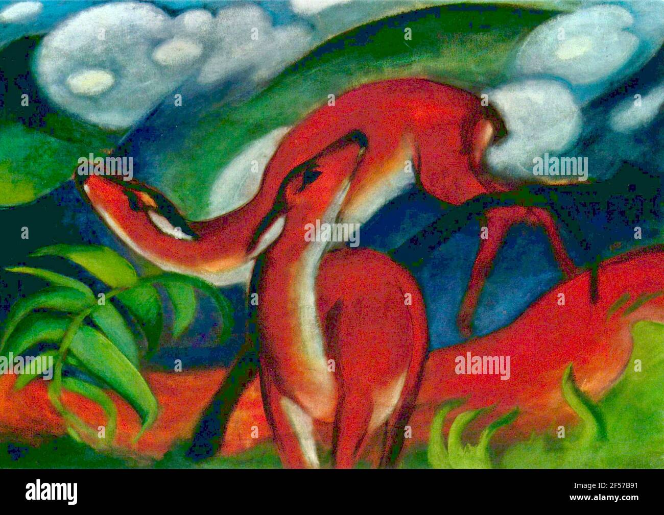 Franz Marc opera d'arte chiamata Red Deer Foto Stock