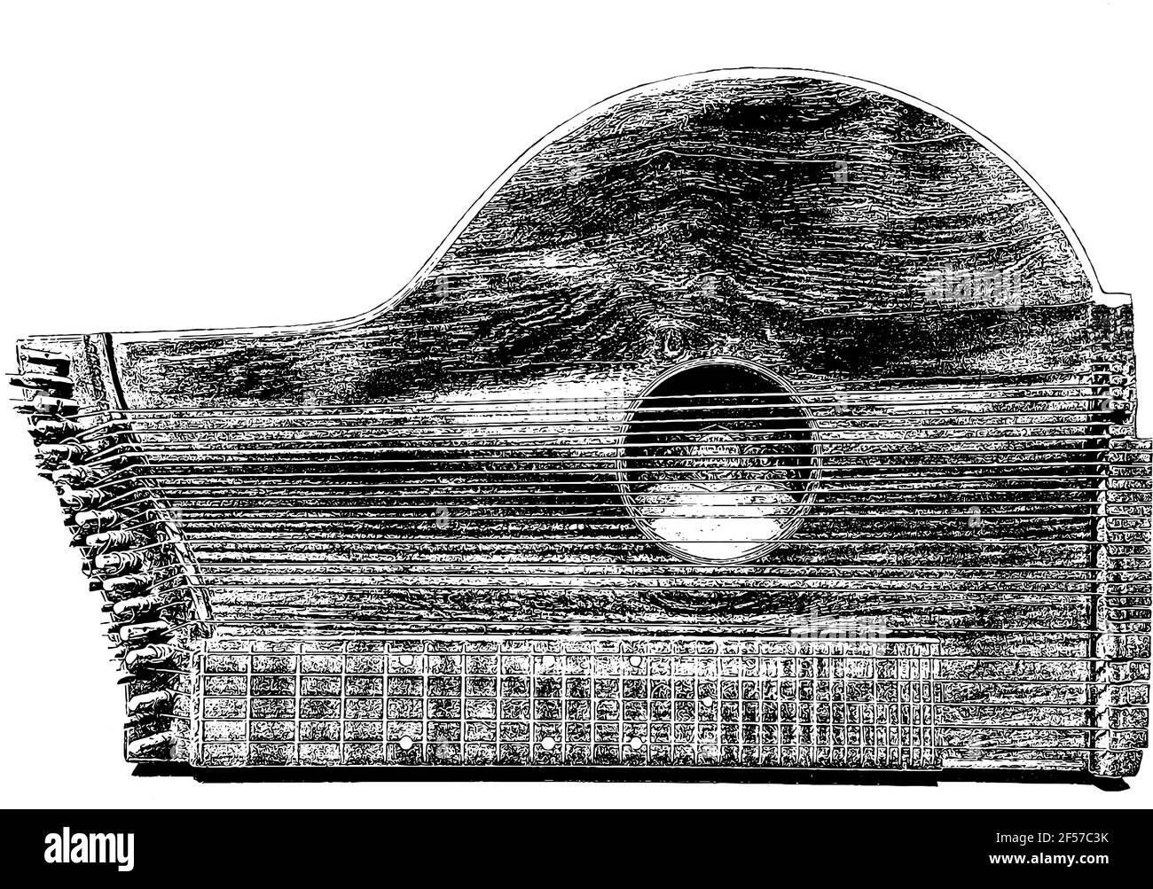 Cetra tradizionale tedesco di strumento musicale. L'inizio di 19 secoli Illustrazione Vettoriale