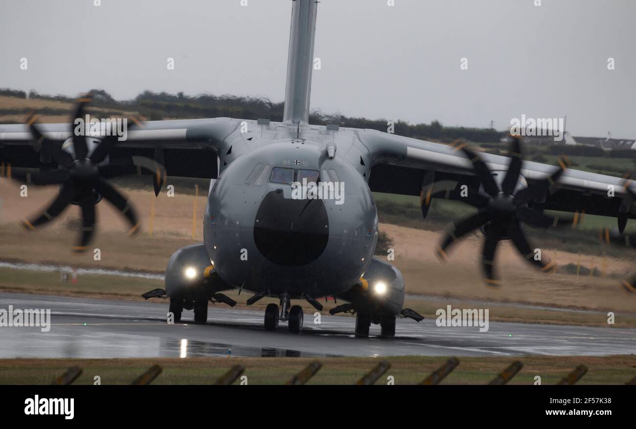 Luftwaffe Airbus A400M Atlas a Prestwick, Scozia. Foto Stock
