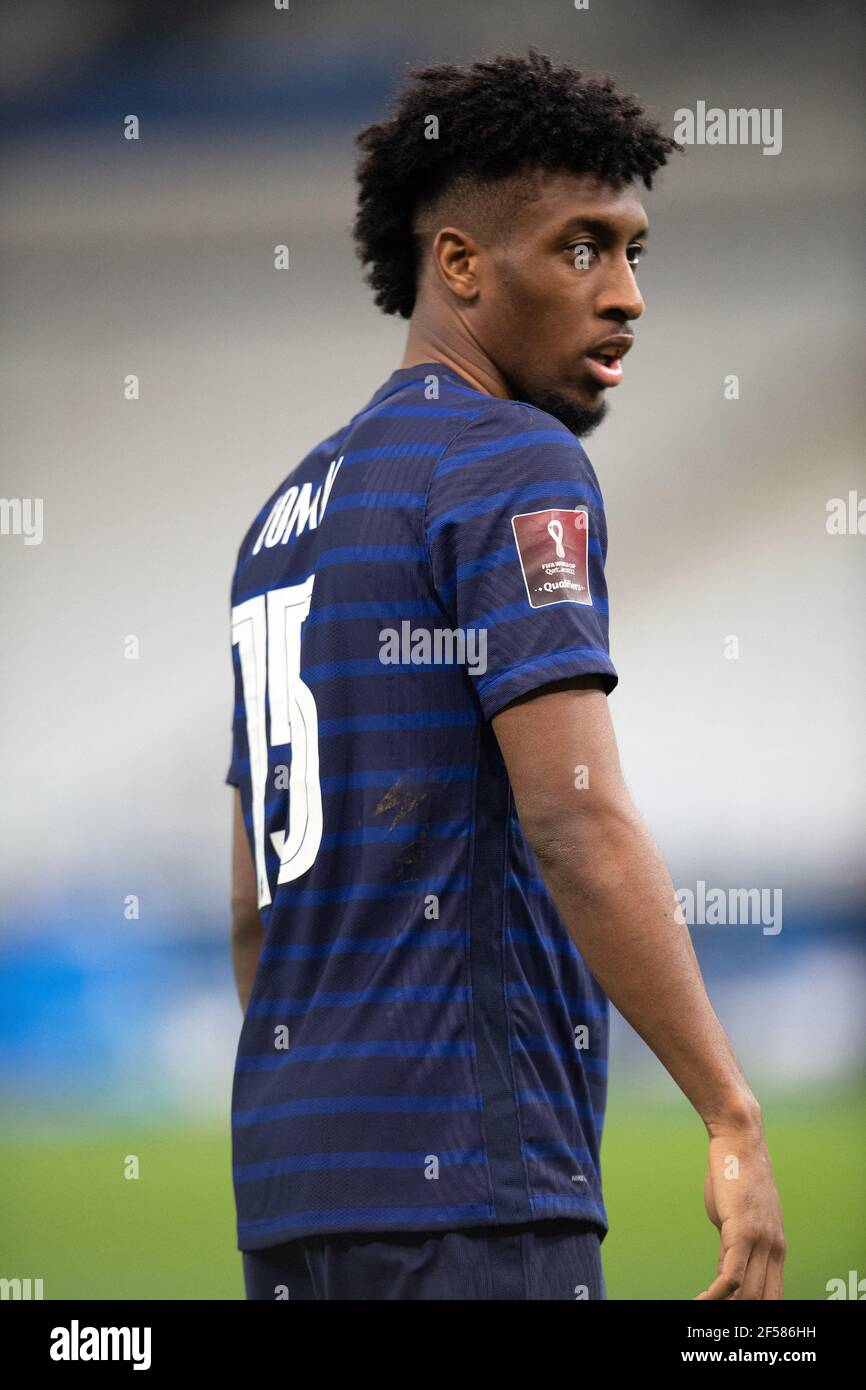 Kingsley Coman di Francia in azione durante la Coppa del mondo FIFA 2022 partita di qualificazione tra Francia e Ucraina il 24 marzo 2021 a Parigi, Francia. Foto di David Niviere/ABACAPRESS.COM Foto Stock