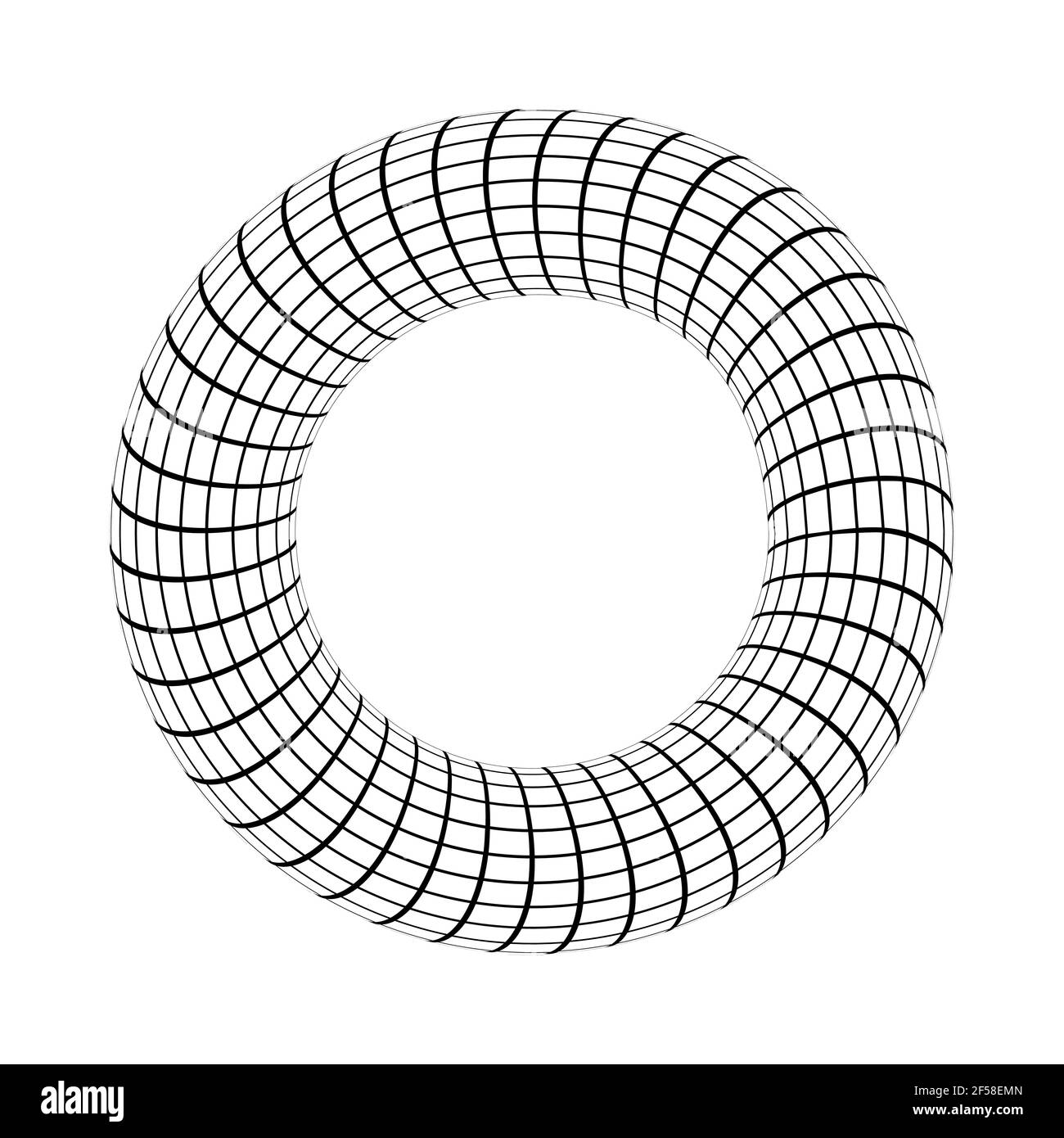 Torus forma geometrica toroide a forma di ciambella vettore 3d donut torus toroide Illustrazione Vettoriale