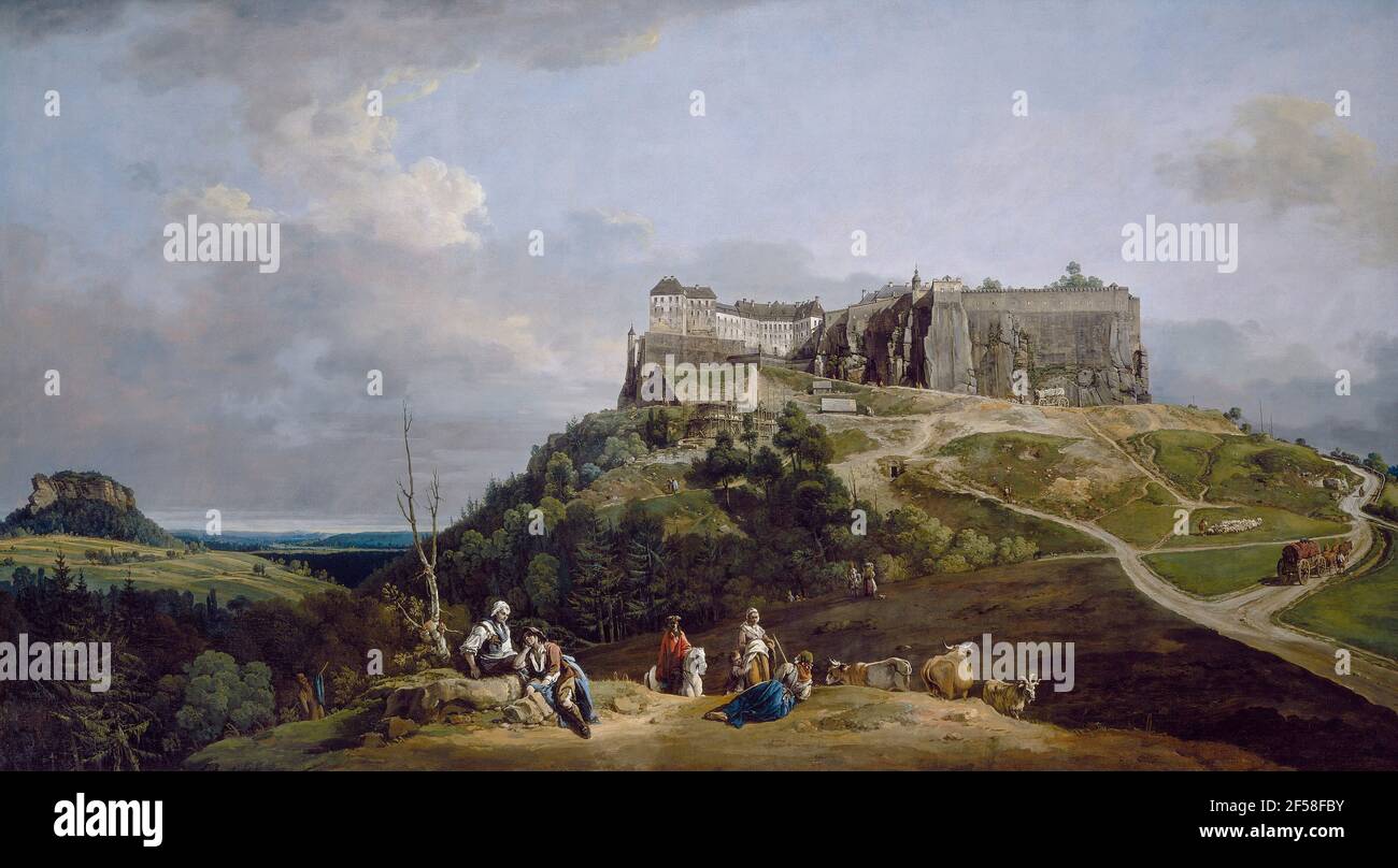 Bernardo Bellotto - la Fortezza di Königstein - 1756-1758 Foto Stock