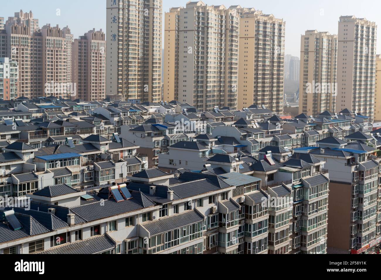 Costruzione di alloggi nel centro di Datong, Shanxi, Cina. Foto Stock