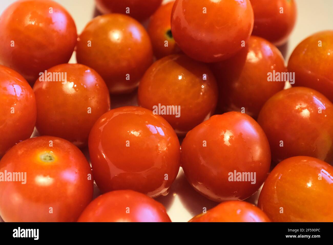 Primo piano di pomodori piccoli Foto Stock