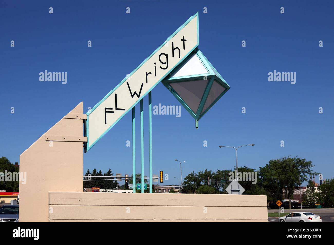 Geografia / viaggio, Stati Uniti, Minnesota, Cloquet, R. W. Lindholm Stazione di benzina (1958), progettato da Frank Lloyd , Additional-Rights-Clearance-Info-Not-Available Foto Stock